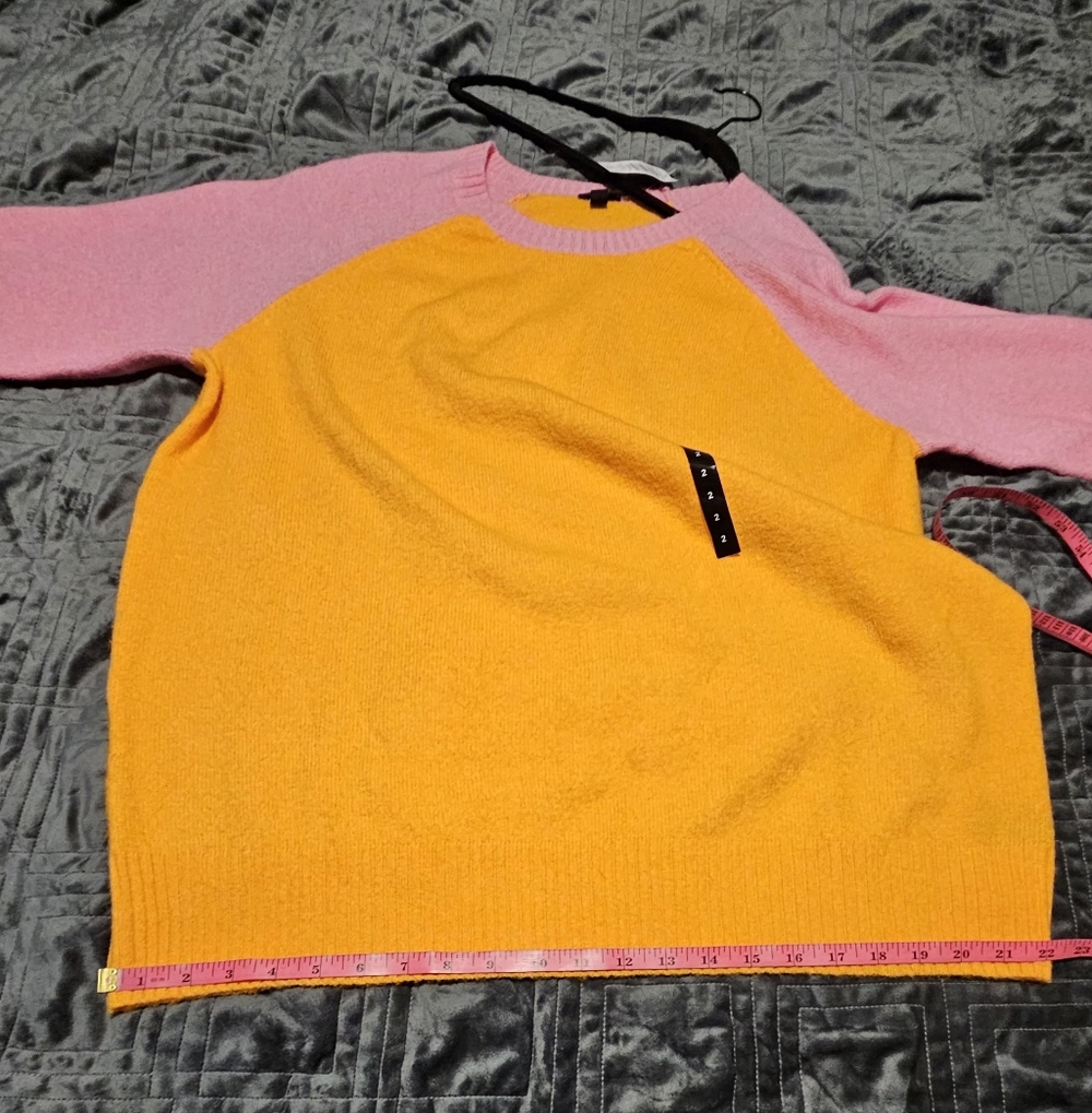 Torrid Vegan Cashmere Pink/Orange Color-Block Pullover Sweater Size 2X NWT - Picture 11 of 16